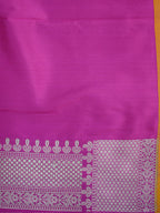 Dual-Tone Peach Gold & Rani Pink Banarasi Pure Katan Silk Tilfi Kadhwa Saree with Meenakari