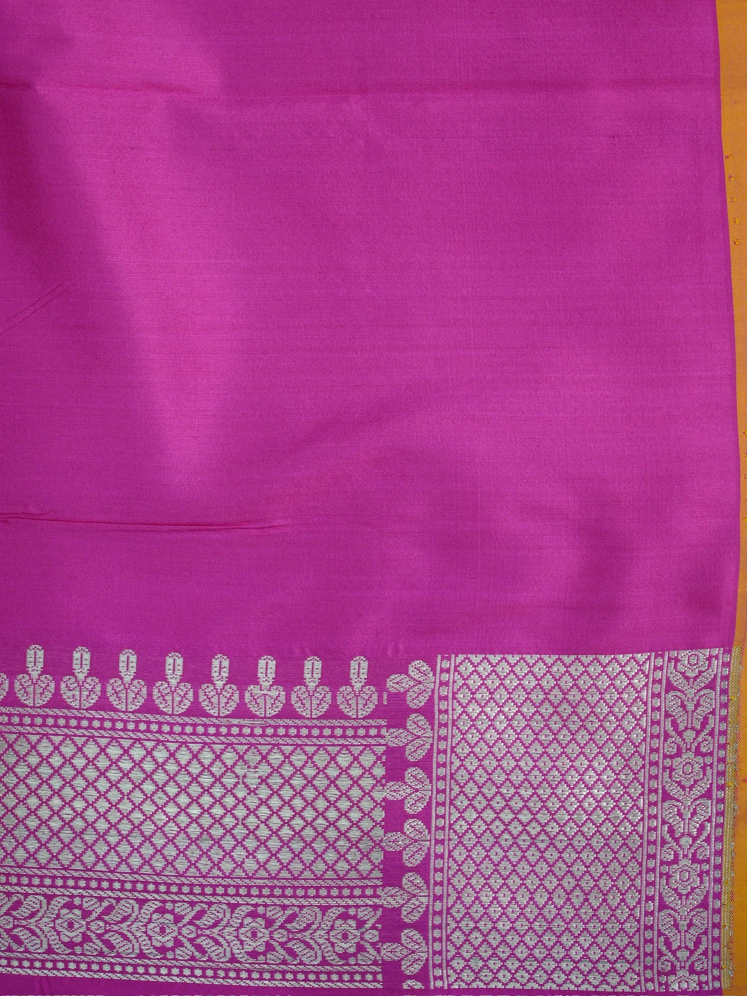 Dual-Tone Peach Gold & Rani Pink Banarasi Pure Katan Silk Tilfi Kadhwa Saree with Meenakari