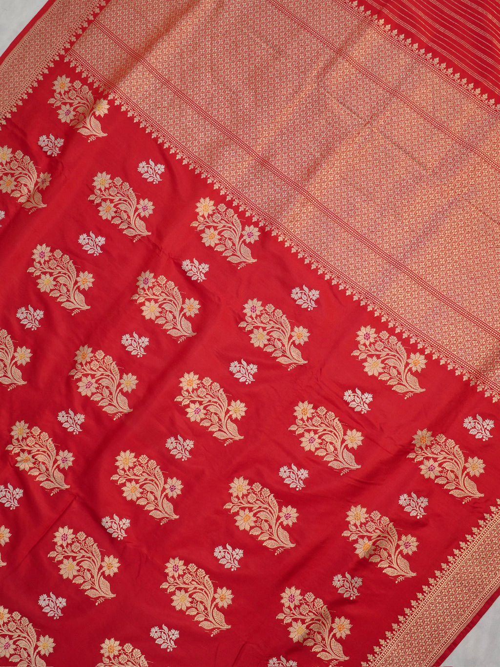 Bridal Red Handwoven Banarasi Pure Katan Silk Kadhwa Saree