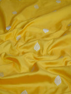 Bright Yellow & Magenta Banarasi Pure Katan Silk Tilfi Kadhwa Saree with Meenakari