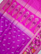 Magenta Pink Banarasi Pure Katan Silk Tilfi Kadhwa Saree with Meenakari