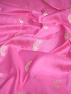 Baby Pink Banarasi Pure Katan Silk Tilfi Kadhwa Saree with Meenakari