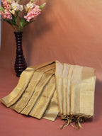 Tissue Silk Embroidered Saree – Golden Beige