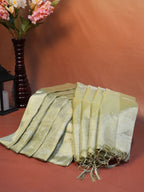 Tissue Silk Embroidered Saree – Pastel Green