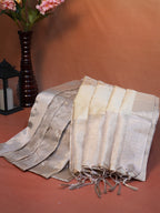 Tissue Silk Embroidered Saree – Beige