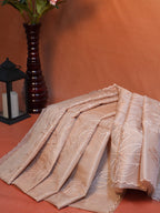 Blush Peach Soft Silk Floral Embroidered Saree