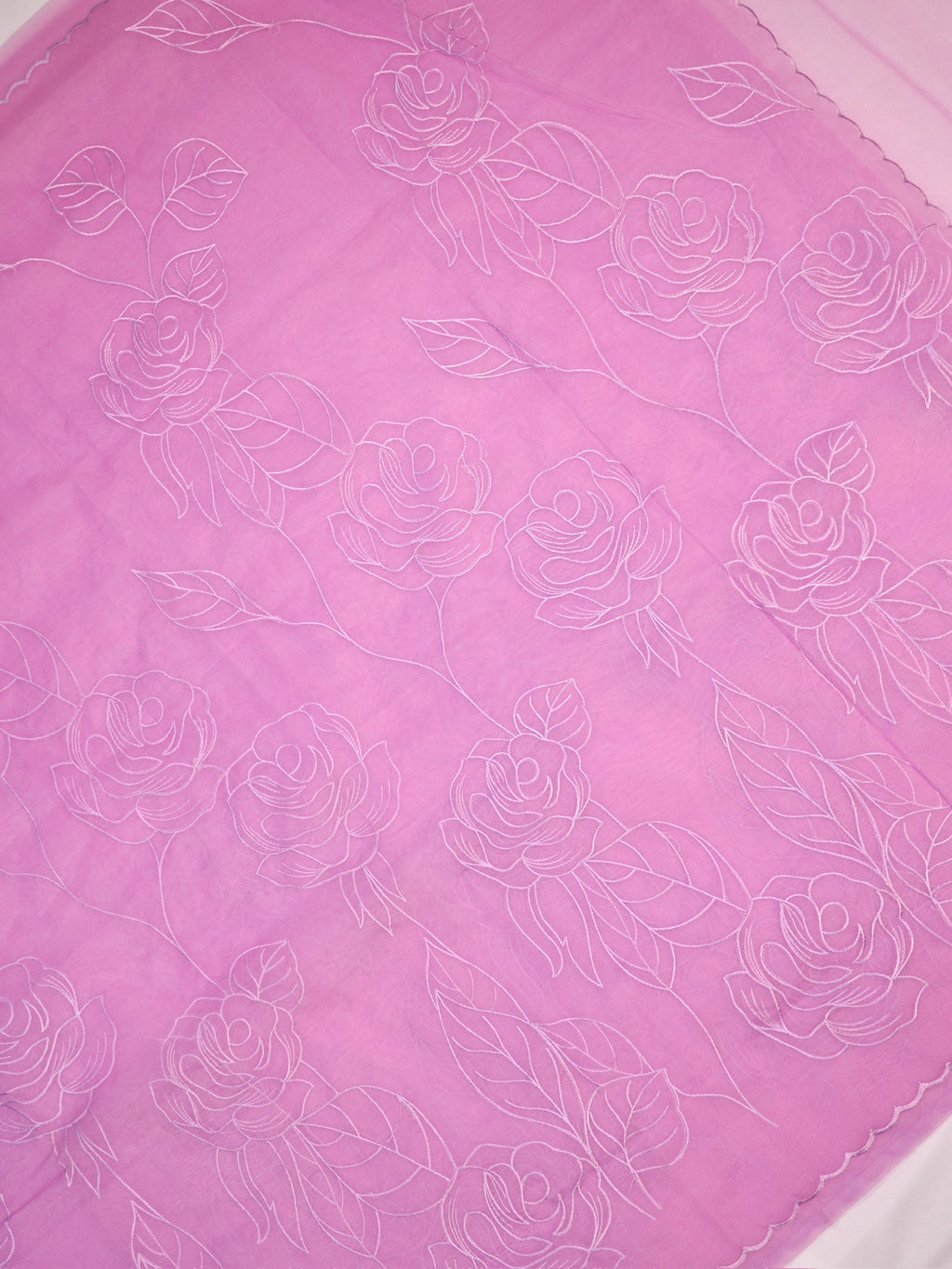 Soft Silk Embroidered Saree – Lavender Pink