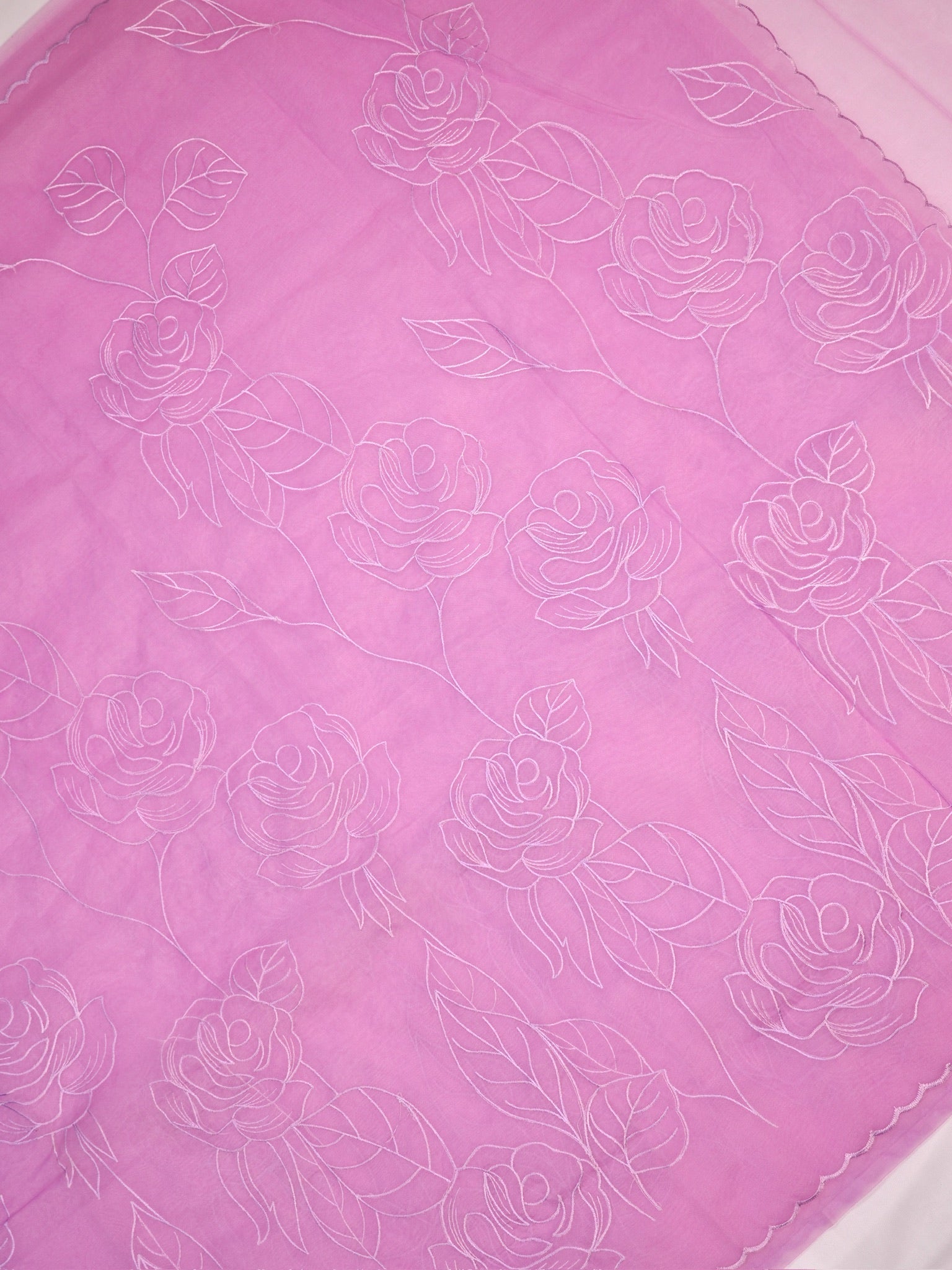 Soft Silk Embroidered Saree – Lavender Pink