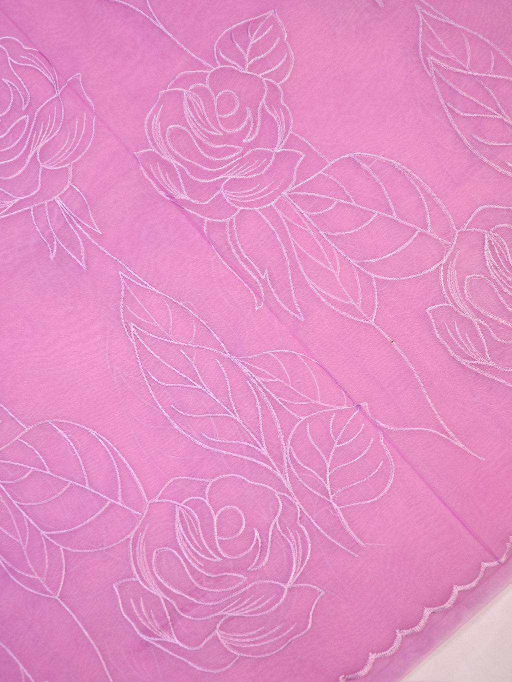 Soft Silk Embroidered Saree – Lavender Pink