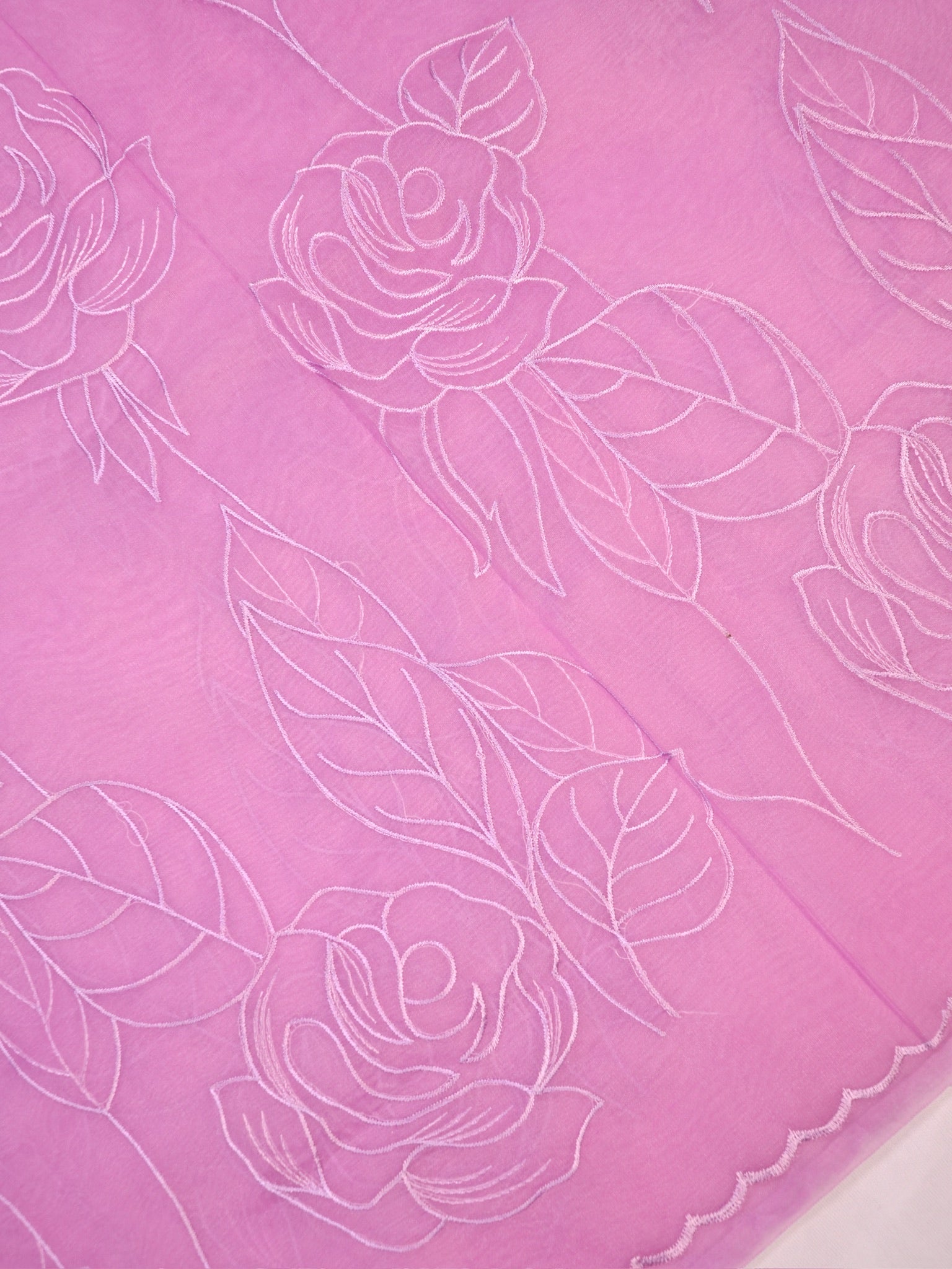 Soft Silk Embroidered Saree – Lavender Pink
