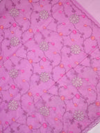 Soft Silk Embroidered Saree – Pastel Lavender