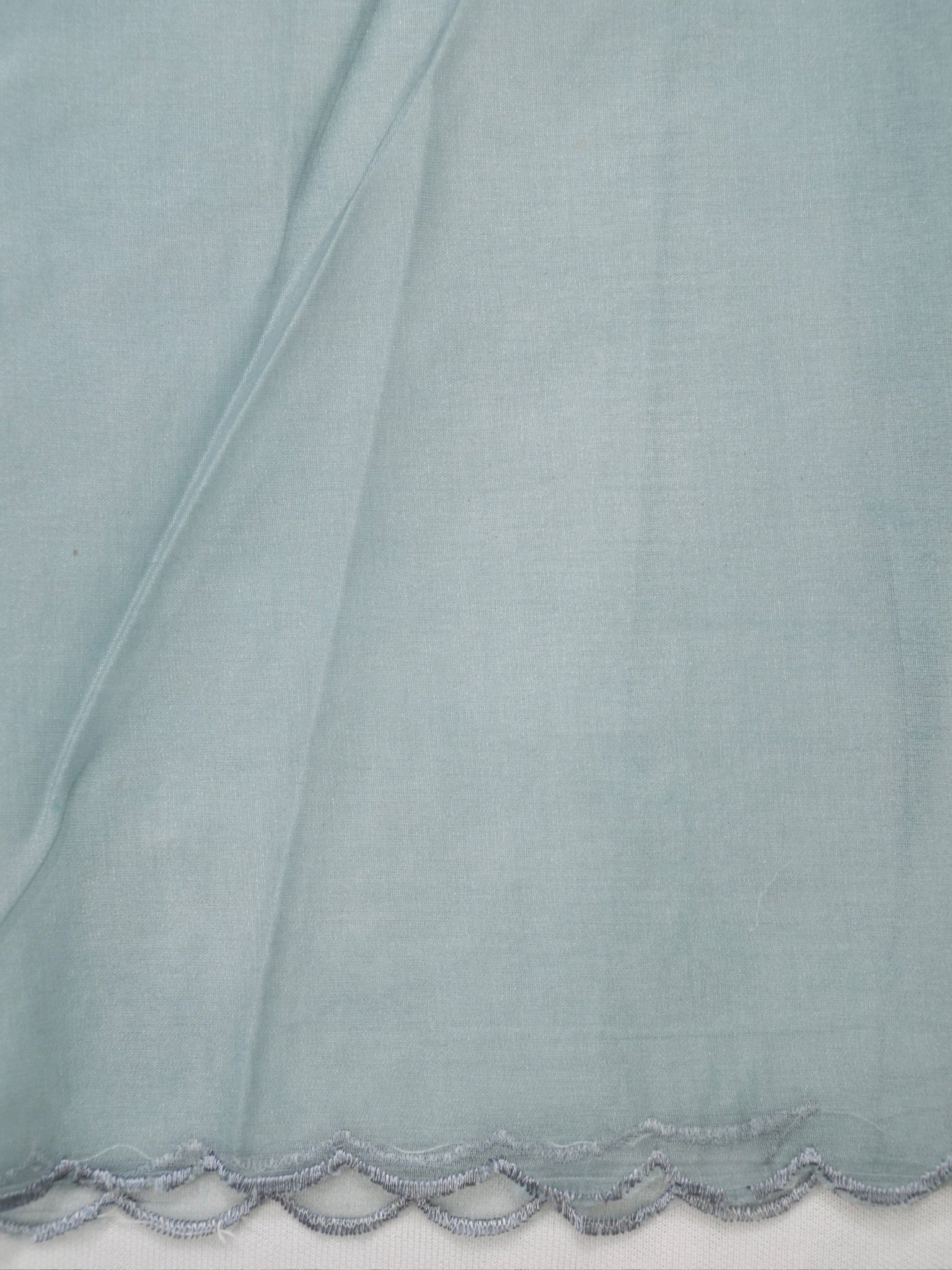 Serene Ice Blue Organza Soft Silk Floral Embroidered Saree