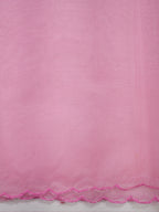 Soft Organza Silk Embroidered Saree with Scalloped Border