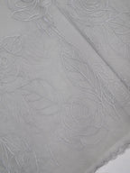 Silver Grey Soft Silk Floral Embroidered Saree