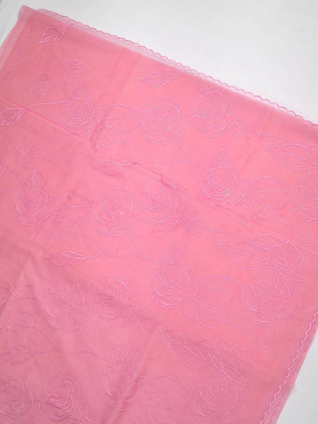 Vibrant Pink Soft Silk Floral Embroidered Saree