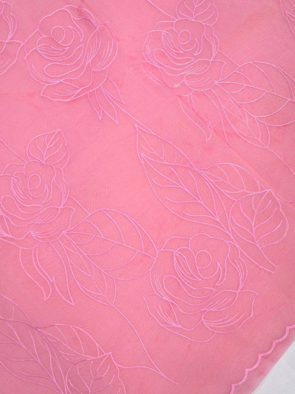 Vibrant Pink Soft Silk Floral Embroidered Saree