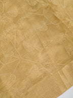 Tissue Silk Embroidered Saree – Golden Beige