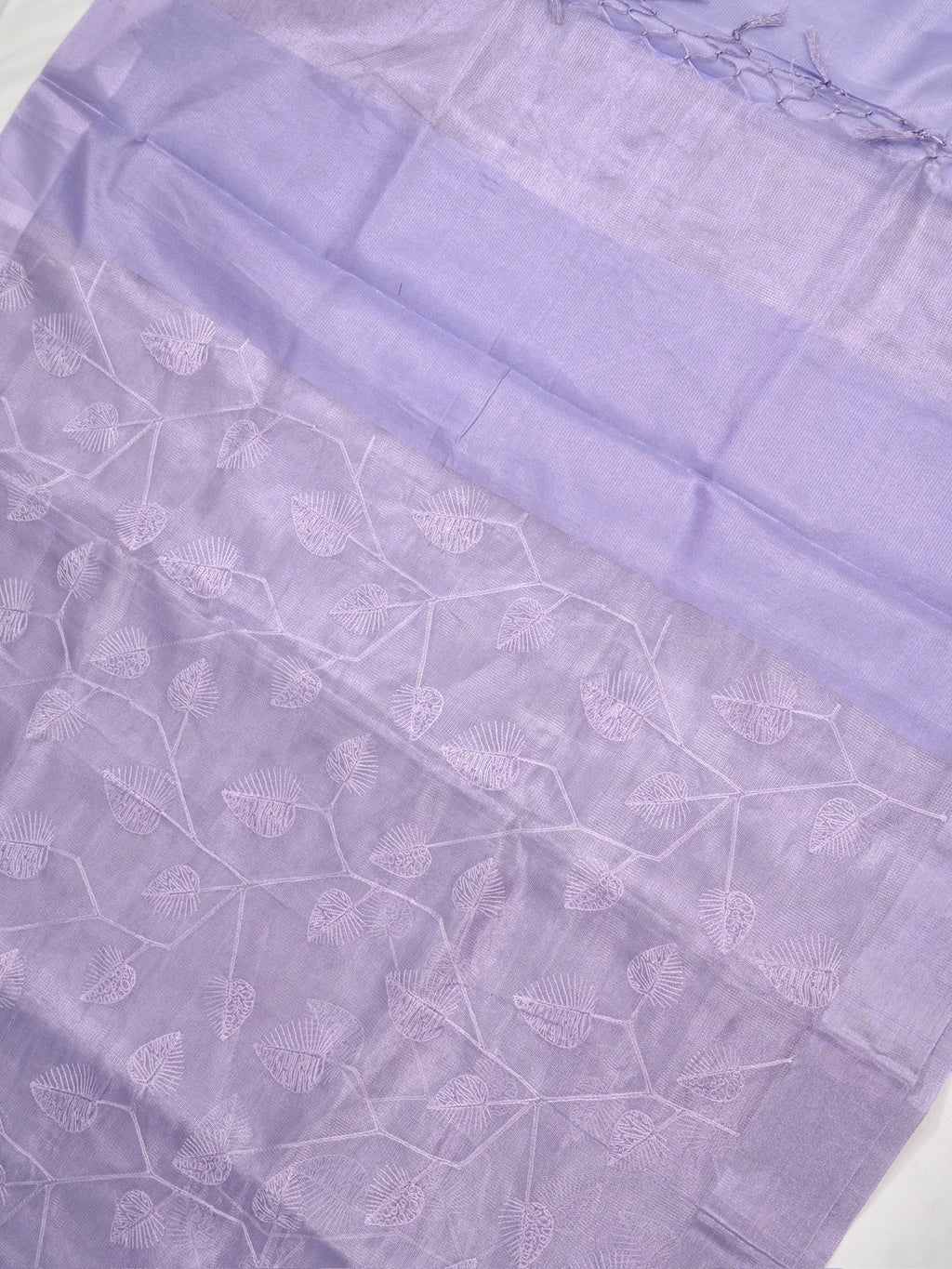 Tissue Silk Embroidered Saree – Lavender