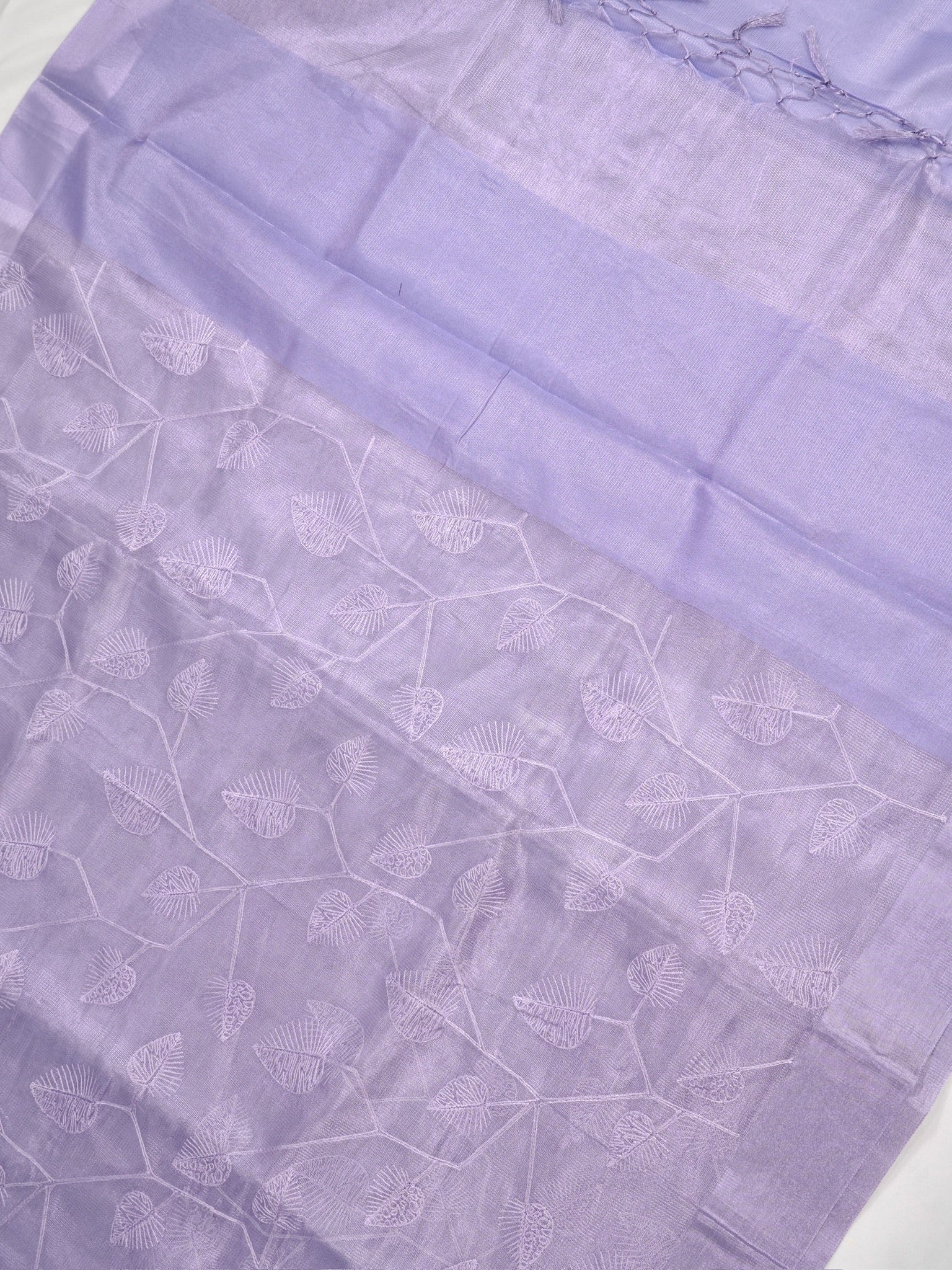 Tissue Silk Embroidered Saree – Lavender