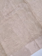 Tissue Silk Embroidered Saree – Beige