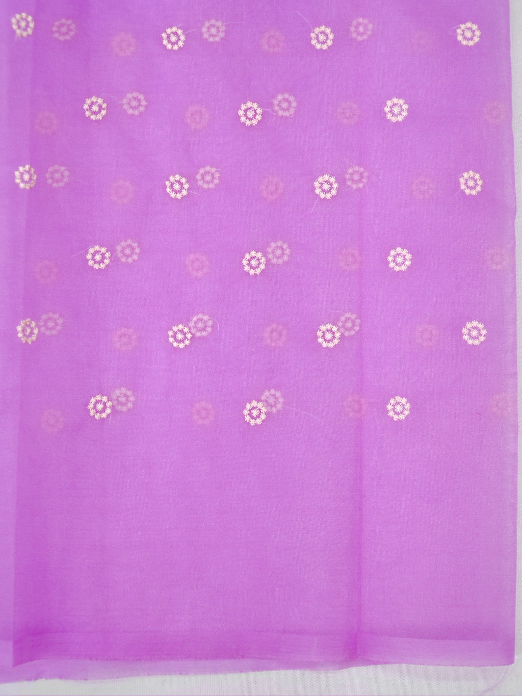 Organza Soft Silk Lavender Saree with Intricate Floral Embroidery