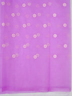 Organza Soft Silk Lavender Saree with Intricate Floral Embroidery