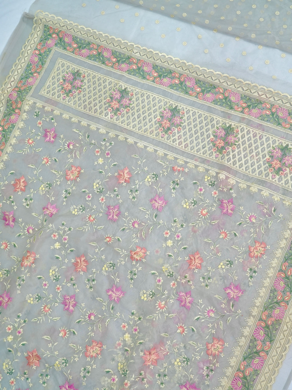 Soft Organza Silk Heavy Floral Embroidered Saree