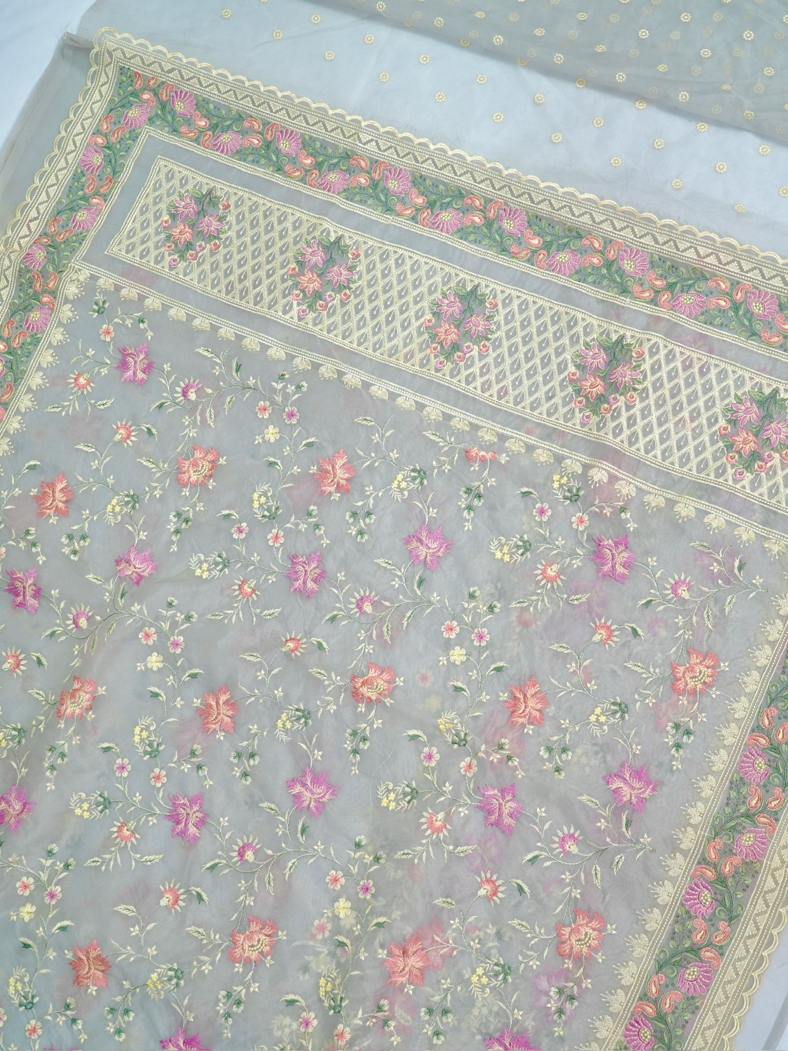 Soft Organza Silk Heavy Floral Embroidered Saree