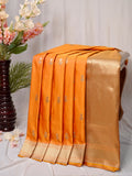 Banarasi Mushru Katan Silk Saree – Orange