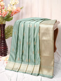 Sage Green Banarasi Mushru Katan Silk Saree