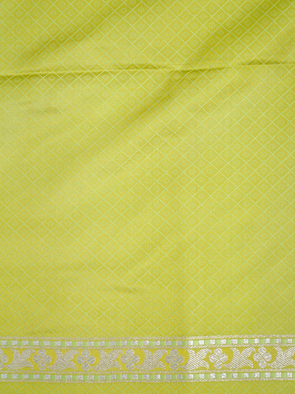 Banarasi Mushru Katan Silk Saree – Lime Green / Parrot Green