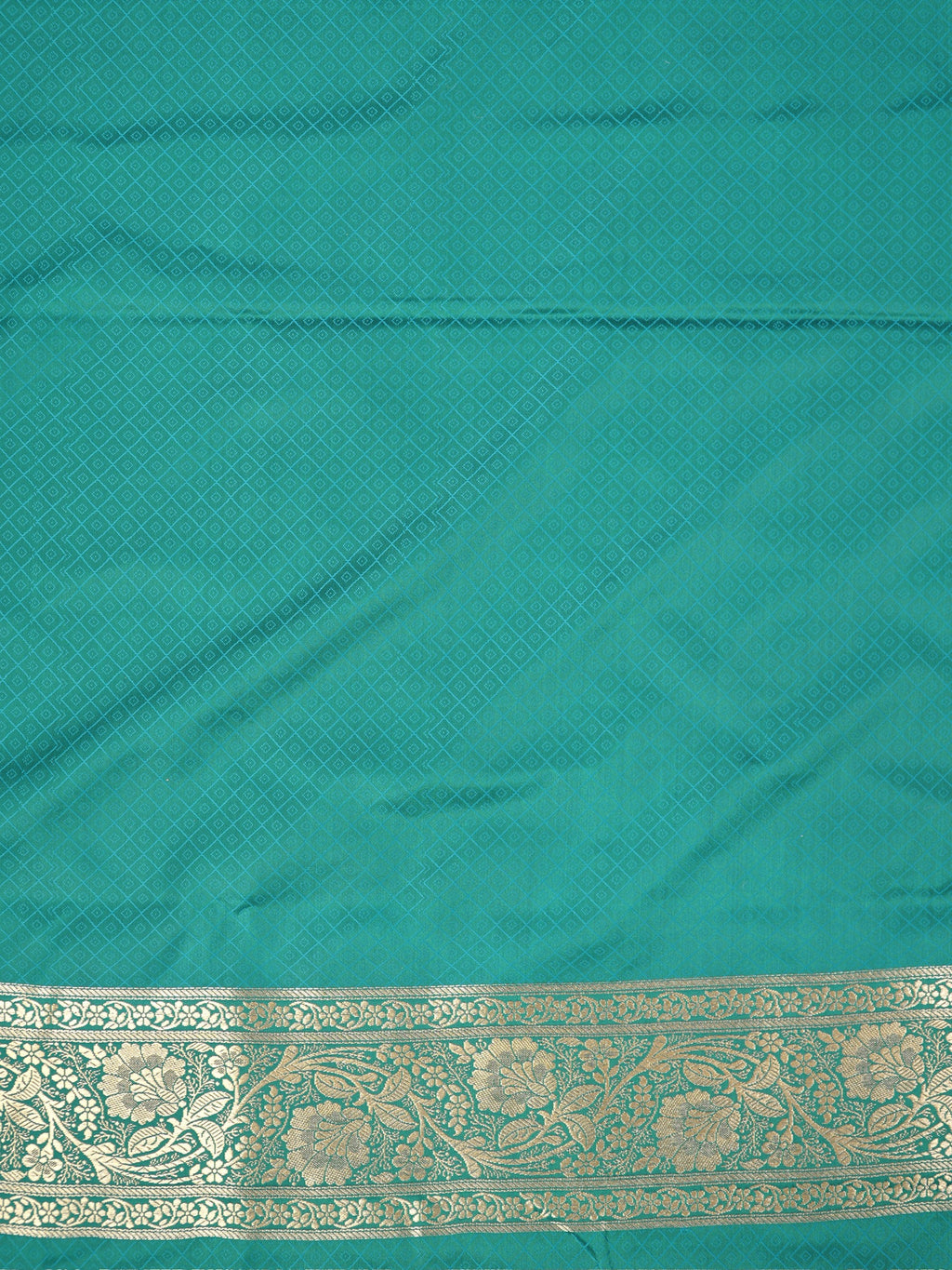 Banarasi Mushru Katan Silk Saree – Turquoise Teal