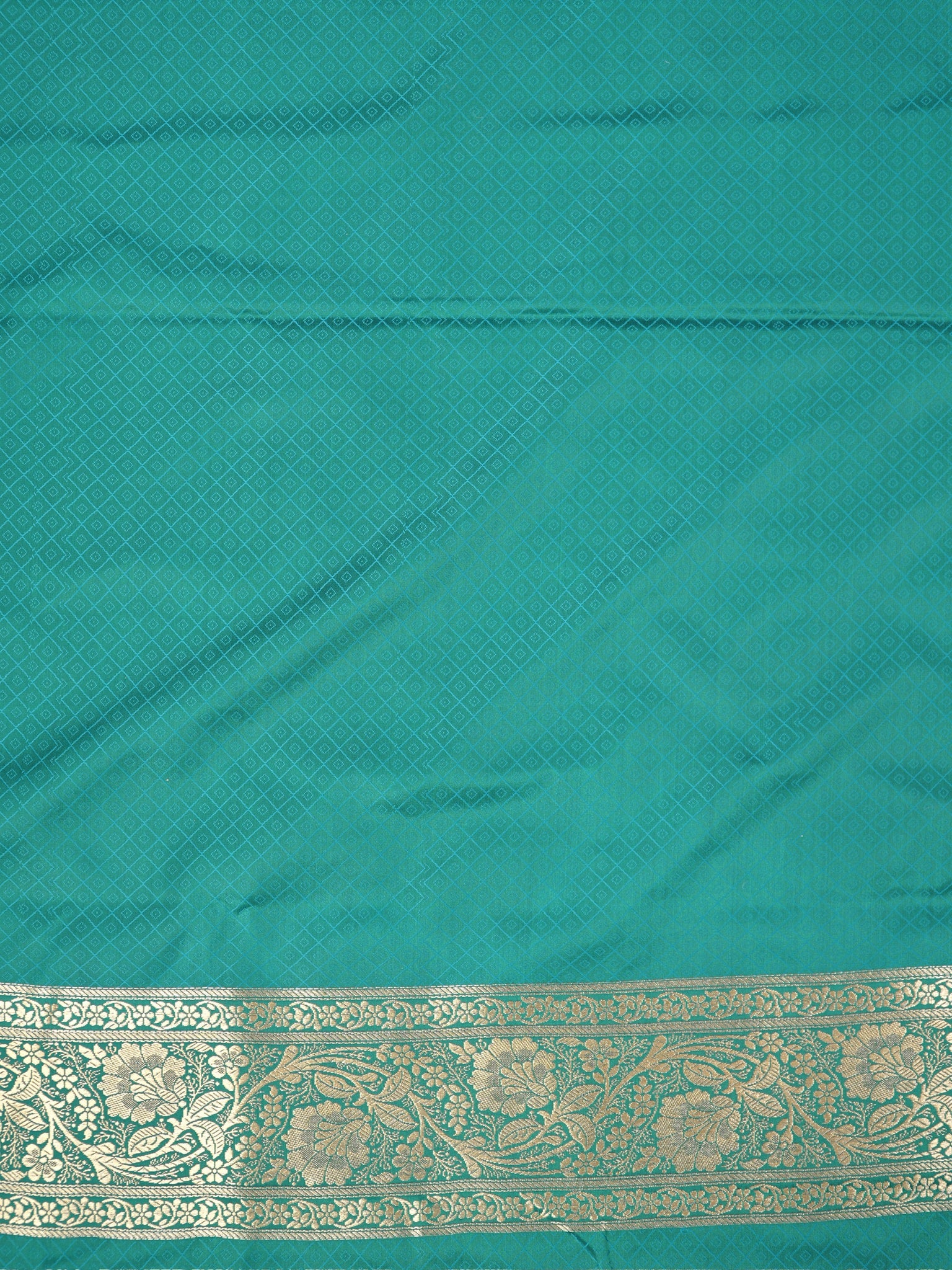 Banarasi Mushru Katan Silk Saree – Turquoise Teal