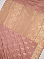 Banarasi Mushru Katan Silk Saree – Dusty Rose Pink