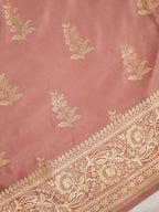 Banarasi Mushru Katan Silk Saree – Dusty Rose Pink