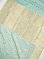 Banarasi Mushru Katan Silk Saree – Ice Mint Green