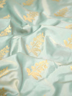 Banarasi Mushru Katan Silk Saree – Ice Mint Green