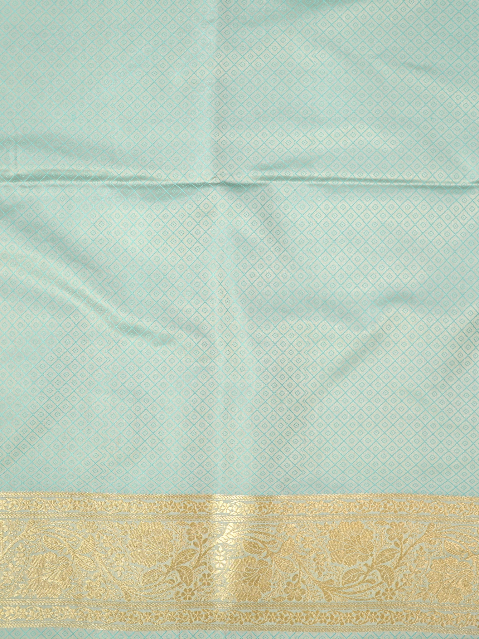 Banarasi Mushru Katan Silk Saree – Ice Mint Green