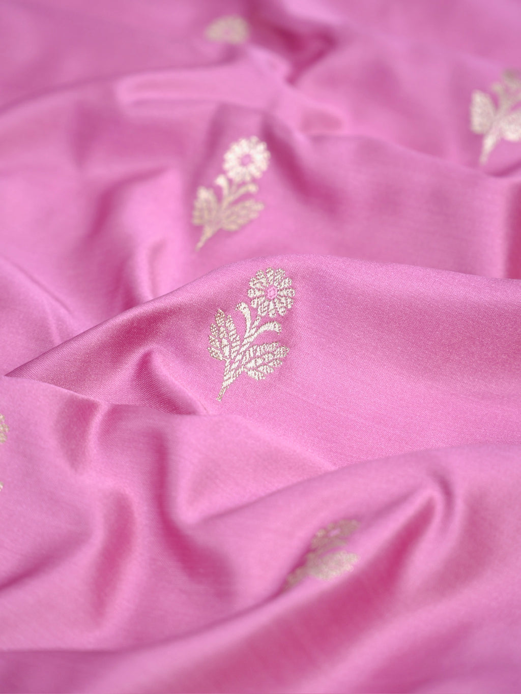Orchid Pink Banarasi Mushru Katan Silk Saree