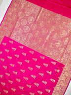 Magenta Pink Banarasi Mushru Katan Silk Saree