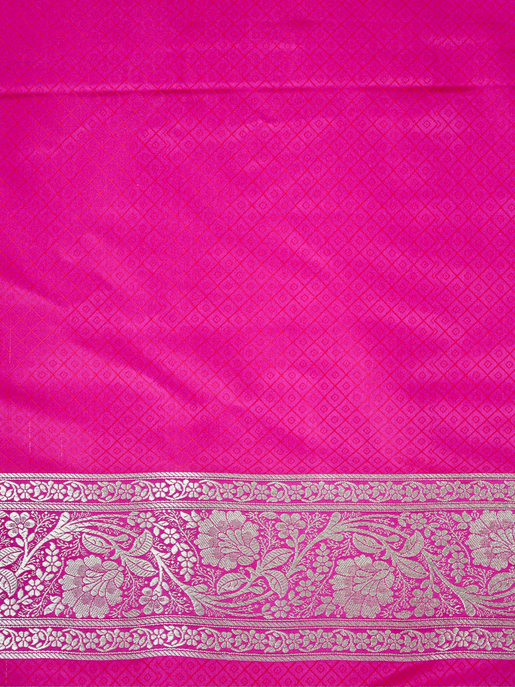 Magenta Pink Banarasi Mushru Katan Silk Saree