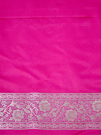 Magenta Pink Banarasi Mushru Katan Silk Saree