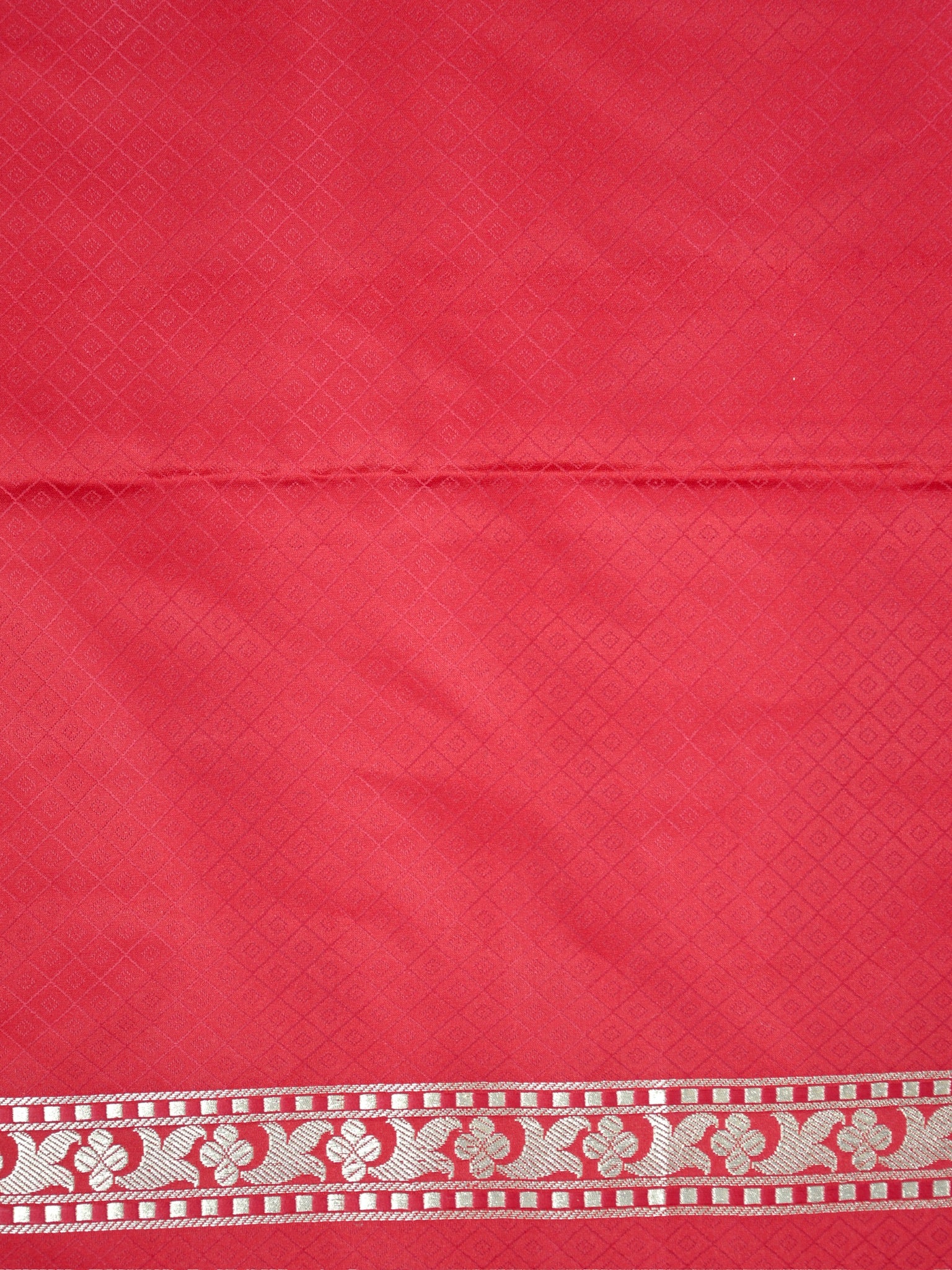 Crimson Red Banarasi Mushru Katan Silk Saree