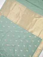 Sage Green Banarasi Mushru Katan Silk Saree