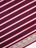 Wine Red Leheriya Banarasi Mushru Katan Silk Saree