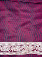 Wine Red Leheriya Banarasi Mushru Katan Silk Saree