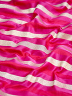 Hot Pink Leheriya Banarasi Mushru Katan Silk Saree