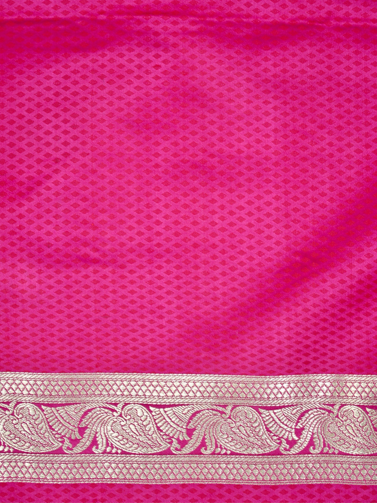 Hot Pink Leheriya Banarasi Mushru Katan Silk Saree