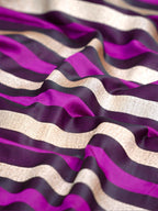 Purple Leheriya Banarasi Mushru Katan Silk Saree