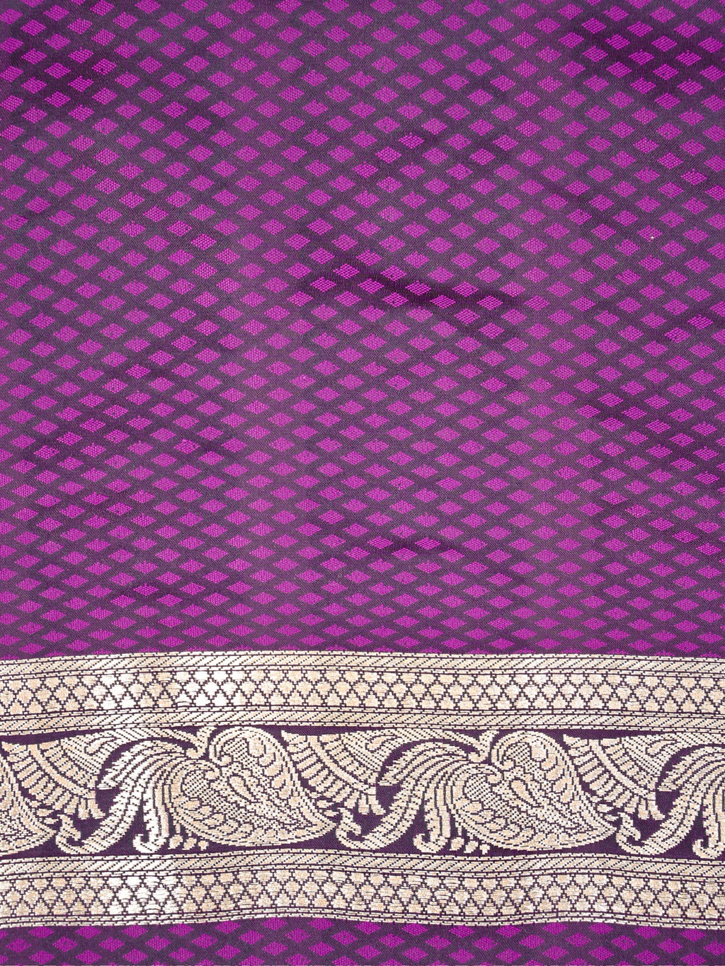 Purple Leheriya Banarasi Mushru Katan Silk Saree